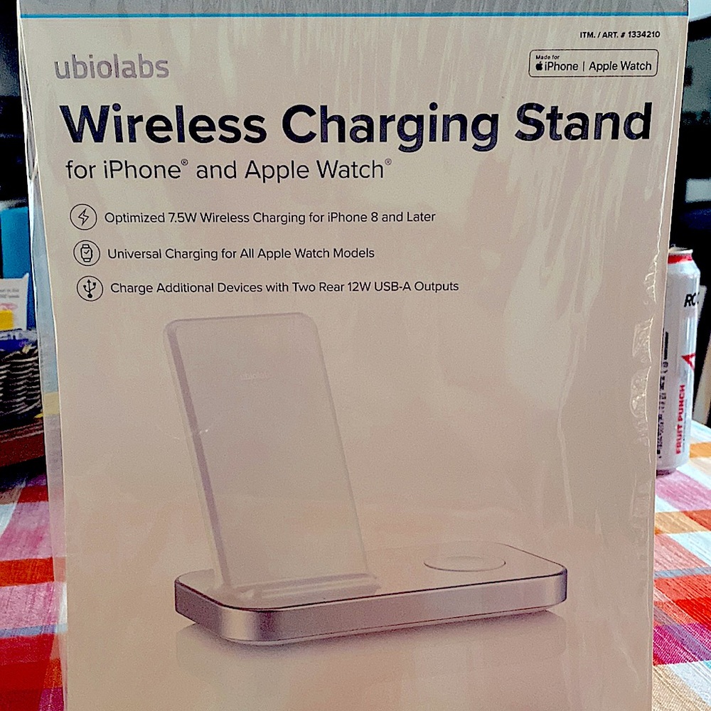 Ubiolabs Wireless Charging Stand for iPhone & Apple Watch, w/2  12WUSB-A Outputs